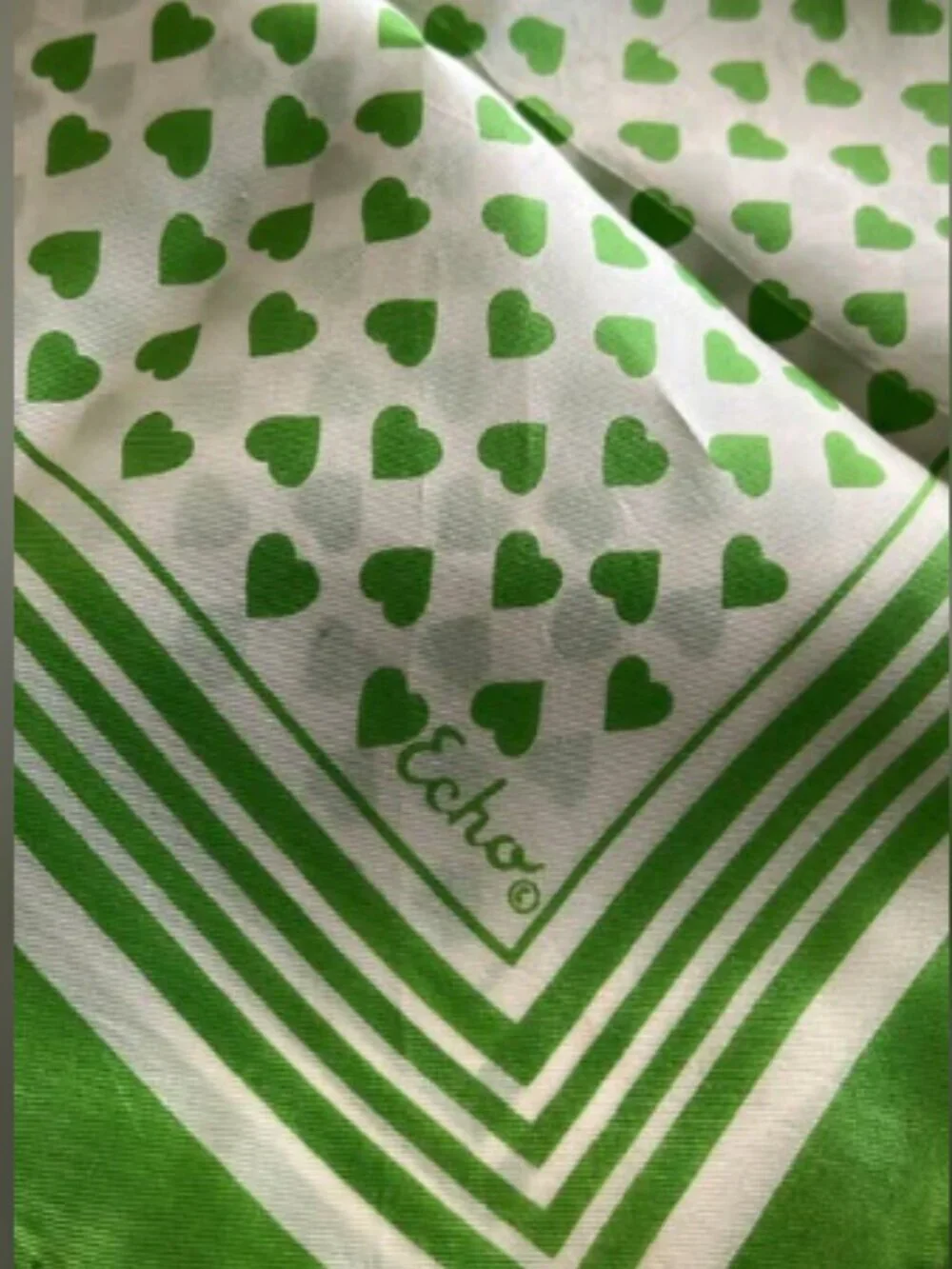 Green Hearts Echo Scarf
